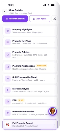 Property details in the ViewWise app